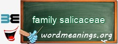 WordMeaning blackboard for family salicaceae